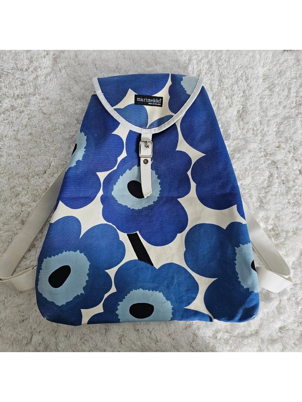 Marimekko Backpack Blue Floral Made in Finland Retails $185